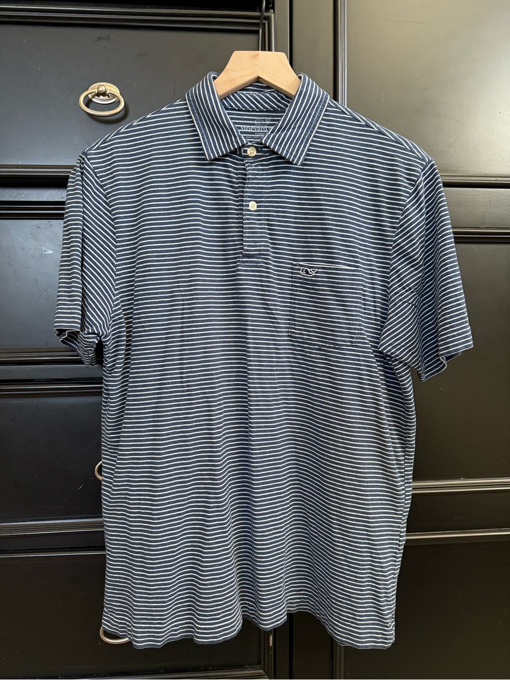 Vineyard Vines Men’s Navy & White Striped Polo Shirt
